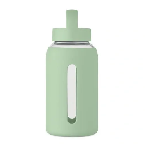 Botella de borosilicato 600 ml Boris con funda personalizable ref MO2912 - Verde Menta Open