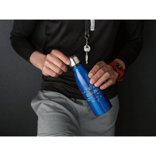 Botella de deporte de aluminio con tapa de acero inoxidable ref 94063