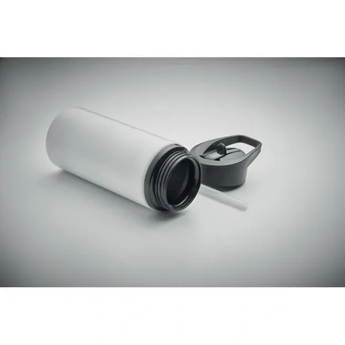 Botella de acero inoxidable reciclado con boquilla plegable ref MO2500 - Blanco 2
