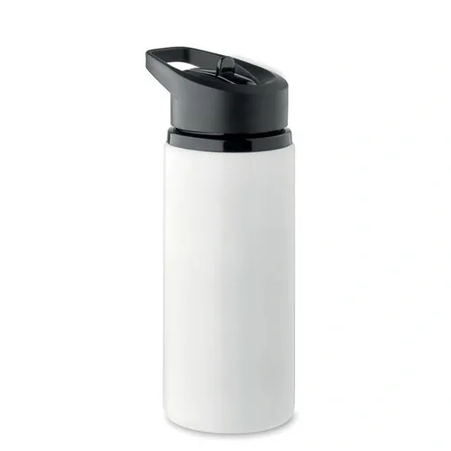 Botella de acero inoxidable reciclado con boquilla plegable ref MO2500 - Blanco Side