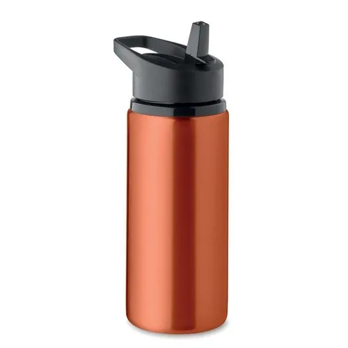 Botella de acero inoxidable reciclado con boquilla plegable ref MO2500 - Naranja