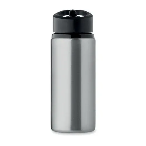 Botella de acero inoxidable reciclado con boquilla plegable ref MO2500 - Plata Mate Top