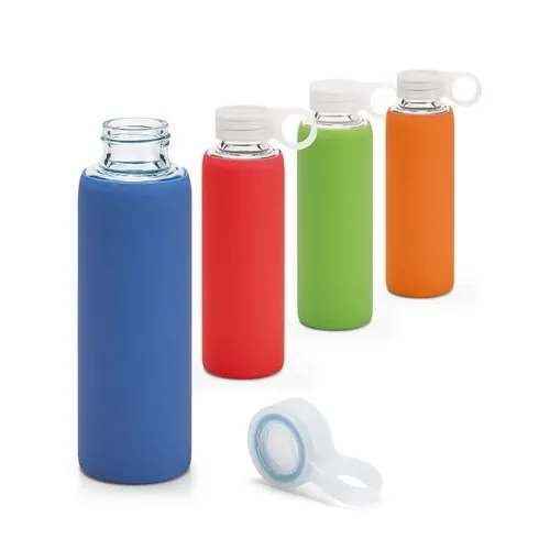 Botella de vidrio borosilicato con funda de silicona ref 94668 - 00