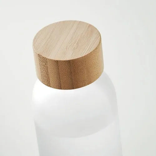 Botella de cristal esmerilada anti fugas con tapa de bambú ref MO2105 - Item Detail Picture Blanco Transparente