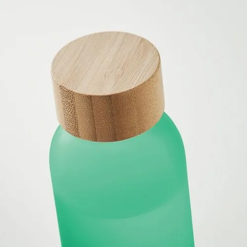 Botella de cristal esmerilada anti fugas con tapa de bambú ref MO2105 - Item Detail Picture Verde Transparente