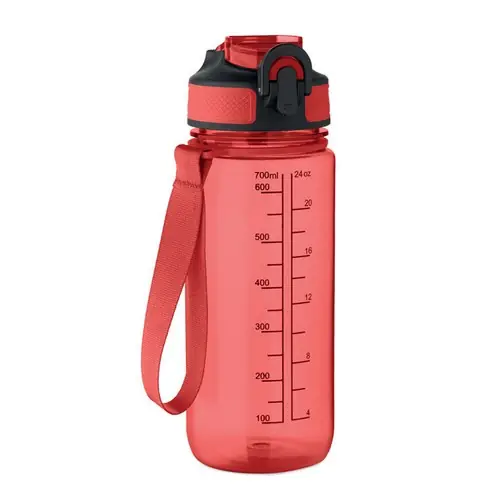 Botella deportiva 700 ml enkel personalizable y anti fugas ref MO2792 - Rojo Transparente