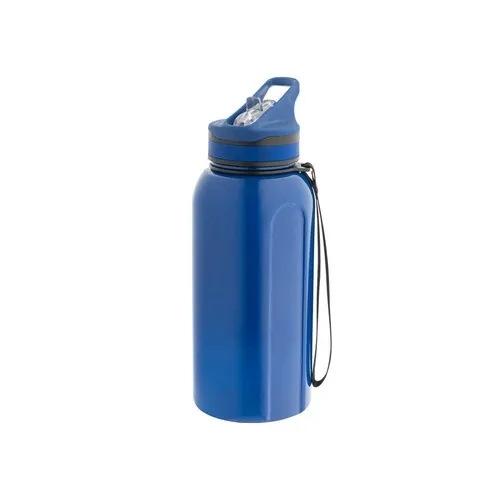 Botella deportiva con pajita interna y tapa fácil de usar ref 94329 - Azul 01