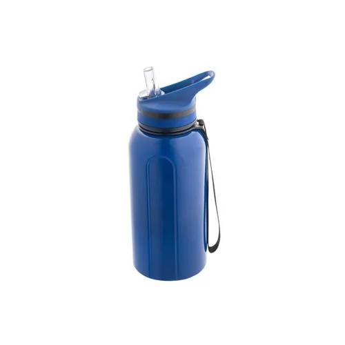 Botella deportiva con pajita interna y tapa fácil de usar ref 94329 - Azul 02