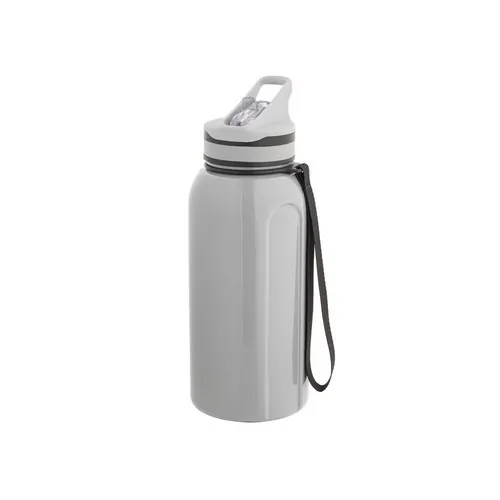 Botella deportiva con pajita interna y tapa fácil de usar ref 94329 - Gris