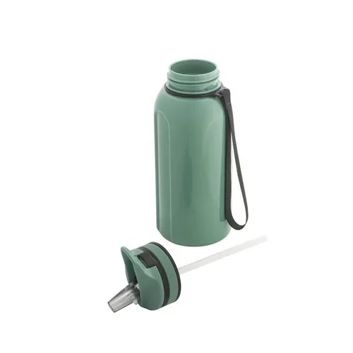 Botella deportiva con pajita interna y tapa fácil de usar ref 94329 - Verde Claro 01