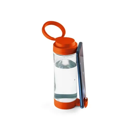 Botella deportiva de cristal con soporte para smartphone ref 94783 - Naranja 01