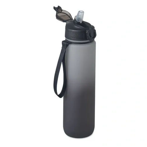 Botella de agua deportiva con pajita integrada ref MO2489 - Negro Side