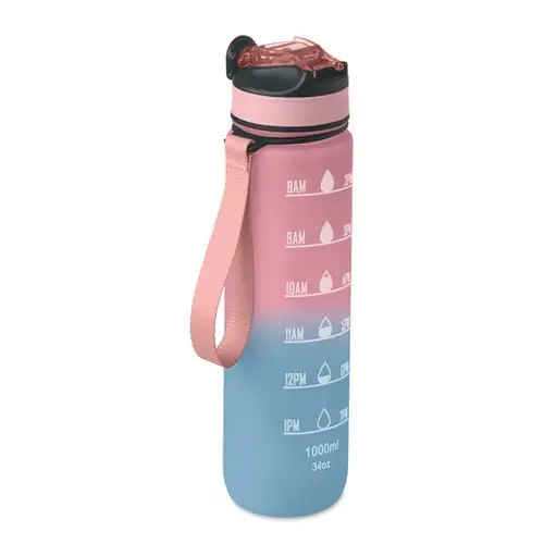 Botella de agua deportiva con pajita integrada ref MO2489 - Rosa Bebe