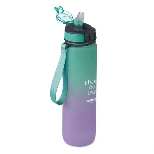 Botella de agua deportiva con pajita integrada ref MO2489 - Turquesa Printed