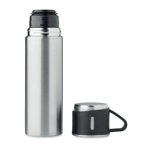 Botella de acero inoxidable doble pared tapa hermética ref MO2117 - Top Plata Mate