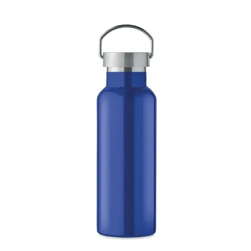 Botella de acero inoxidable reciclado con tapa anti fugas ref MO2107 - Back Azul