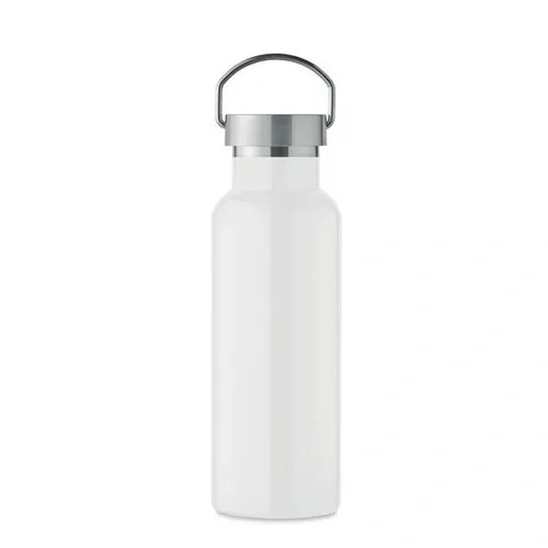 Botella de acero inoxidable reciclado con tapa anti fugas ref MO2107 - Back Blanco