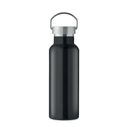 Botella de acero inoxidable reciclado con tapa anti fugas ref MO2107 - Back Negro