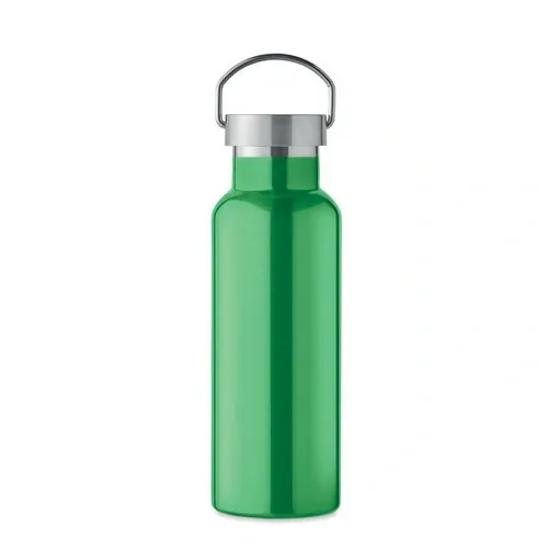 Botella de acero inoxidable reciclado con tapa anti fugas ref MO2107 - Back Verde