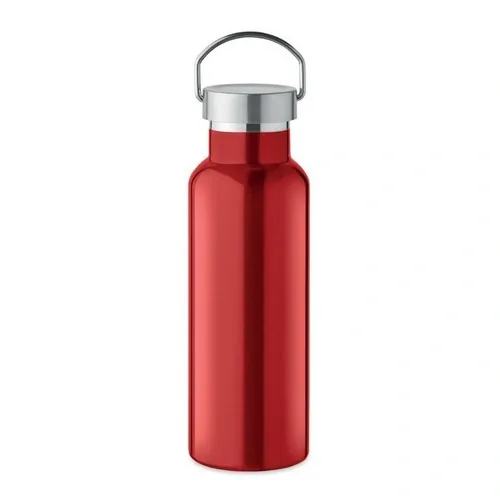 Botella de acero inoxidable reciclado con tapa anti fugas ref MO2107 - Front Rojo