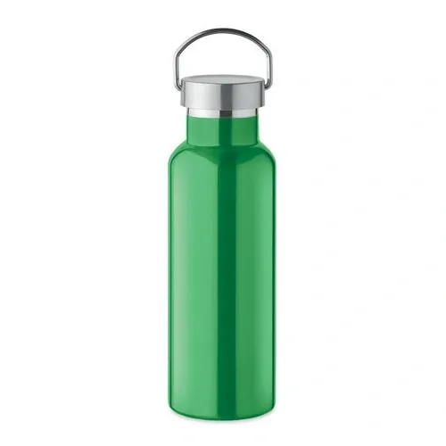 Botella de acero inoxidable reciclado con tapa anti fugas ref MO2107 - Front Verde