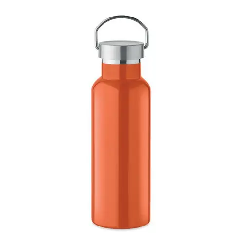 Botella de acero inoxidable reciclado con tapa anti fugas ref MO2107 - Naranja