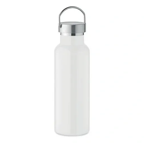 Botella de acero inoxidable reciclado con tapa anti fugas ref MO2107 - Open Blanco