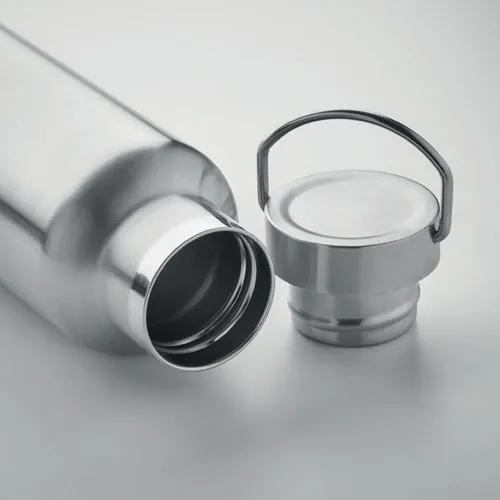 Botella de acero inoxidable reciclado con tapa anti fugas ref MO2107 - Open Plata Mate