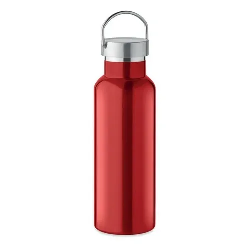 Botella de acero inoxidable reciclado con tapa anti fugas ref MO2107 - Open Rojo