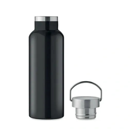 Botella de acero inoxidable reciclado con tapa anti fugas ref MO2107 - Top Negro