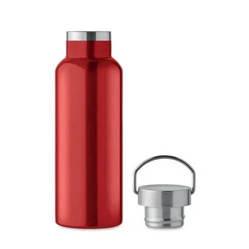 Botella de acero inoxidable reciclado con tapa anti fugas ref MO2107 - Top Rojo