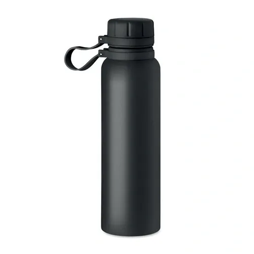 Botella de acero inoxidable aislada al vacío con asa ref MO6760 - Front Negro