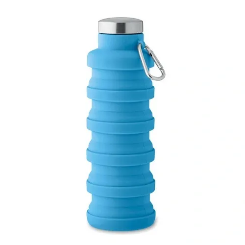 Botella plegable de silicona con tapa de acero inoxidable ref MO2548 - Azul Bebe 3
