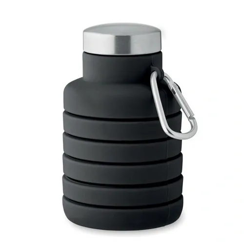 Botella plegable de silicona con tapa de acero inoxidable ref MO2548 - Negro Top
