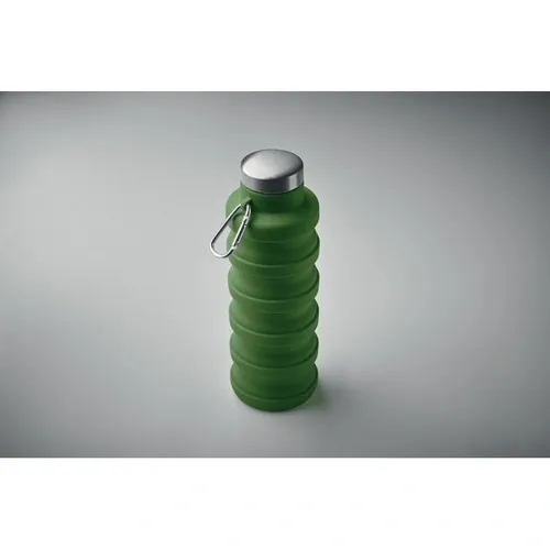 Botella plegable de silicona con tapa de acero inoxidable ref MO2548 - Verde Oscuro Top