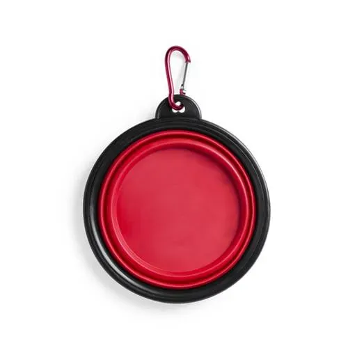 Bowl plegable para mascotas resistente con mosquetón ref 5935 - Rojo