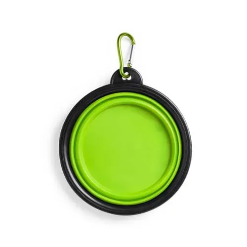 Bowl plegable para mascotas resistente con mosquetón ref 5935 - Verde Claro