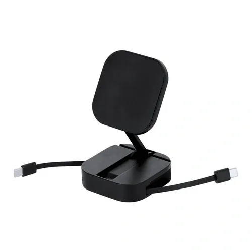 Cable cargador soporte Witan magnético 2 en 1 personalizable ref 22190 - Negro