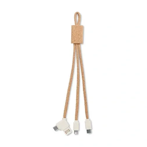 Cable de carga de corcho 3 en 1 ecológico ref MO6812 - Beig