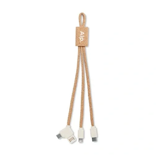 Cable de carga de corcho 3 en 1 ecológico ref MO6812 - Printed Beig