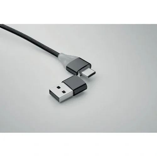 Llavero con cable de carga 2 en 1 tipo-C y tipo-A ref MO2141 - 3 Negro
