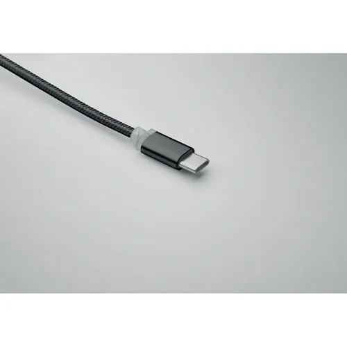 Llavero con cable de carga 2 en 1 tipo-C y tipo-A ref MO2141 - 5 Negro
