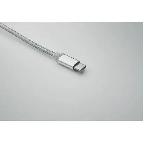Llavero con cable de carga 2 en 1 tipo-C y tipo-A ref MO2141 - 5 Plata
