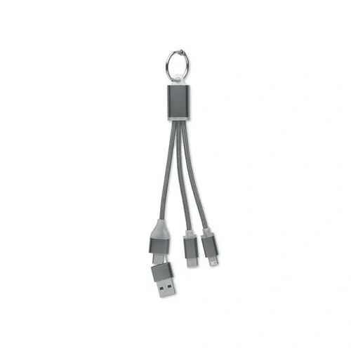 Llavero con cable de carga 2 en 1 tipo-C y tipo-A ref MO2141 - Titanio