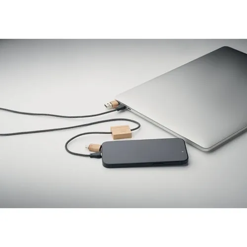 Cable adaptador de carga 60 W RPET con detalles de bambú ref MO2520 - Madera Item Detail Picture