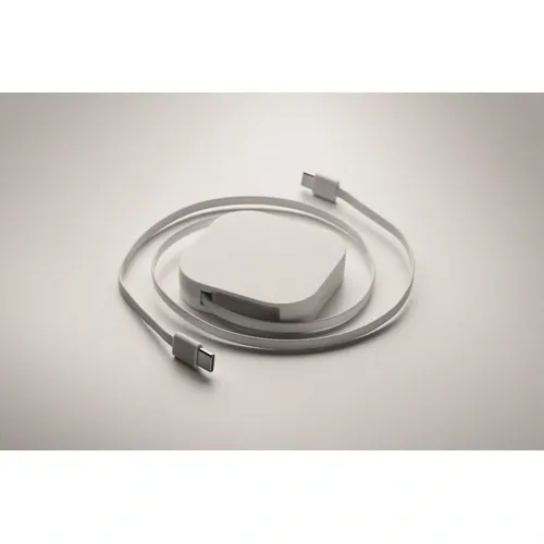 Cable de carga retráctil 100 W con soporte personalizable ref MO2924 - 05 Blanco