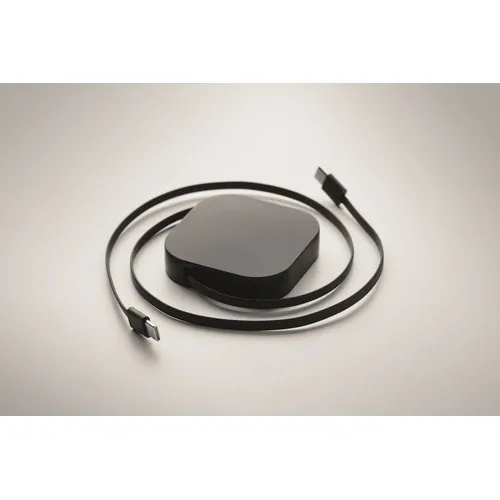 Cable de carga retráctil 100 W con soporte personalizable ref MO2924 - 05 Negro
