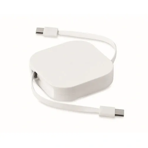 Cable de carga retráctil 100 W con soporte personalizable ref MO2924 - Back Blanco