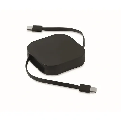Cable de carga retráctil 100 W con soporte personalizable ref MO2924 - Back Negro