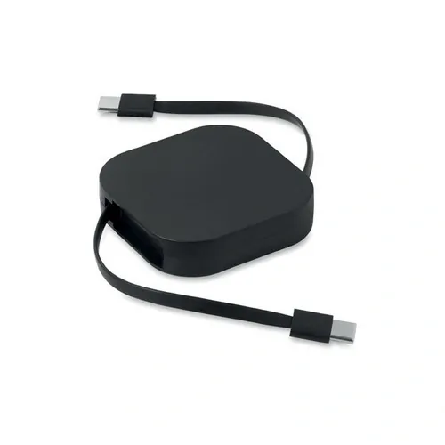 Cable de carga retráctil 100 W con soporte personalizable ref MO2924 - Negro Back